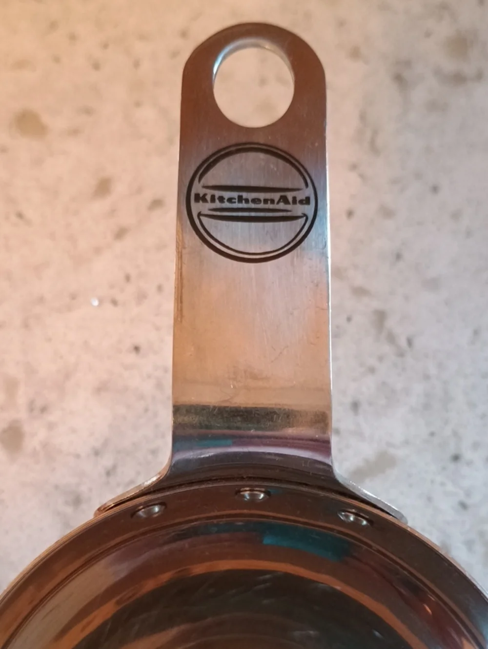 KitchenAid 3 Piece Stainless Steel Measuring Cup Set - 1 Cup, 1/4 Cup, 1/3 Cup